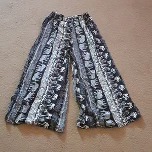 Thin silk bell bottoms